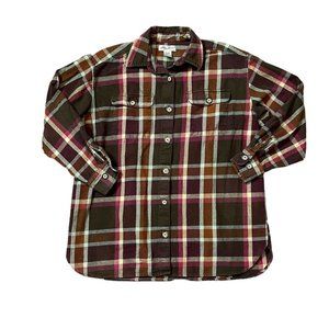 Eddie Bauer Plaid Flannel Button Down Shirt Jacket Women's M